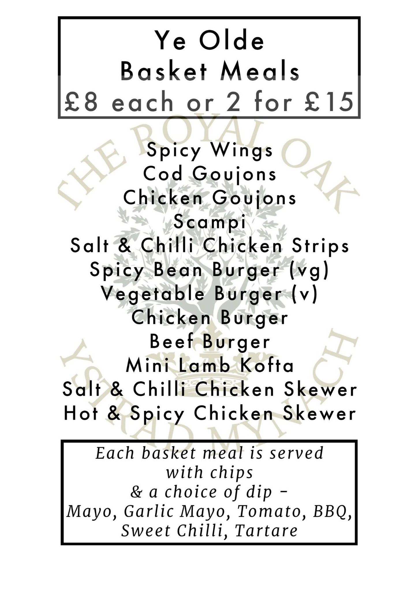 Ye Olde Royal Oak menu, page 7 of 10